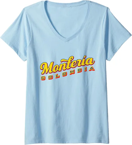Vista 4 de Womens Montería Colombia V-Neck T-Shirt