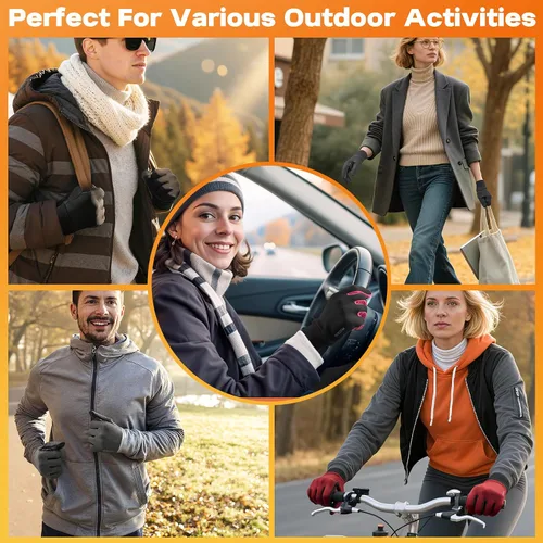 Vista 7 de Sukeen Guantes de invierno para hombres y mujeres, para pantalla táctil, antideslizantes, ligeros, para clima frío, guantes cálidos para correr