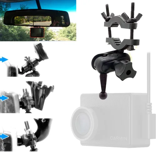 Vista 2 de AccessoryBasics - Kit de montaje para espejo retrovisor de coche para Garmin Dash Cam Mini 2 45 46 47 55 56 57 65 66 67 tándem / altavoz Plus
