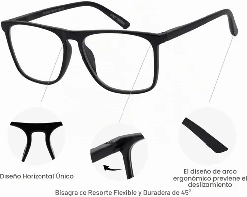 Vista 5 de MARE AZZURO Lentes de Lectura para Hombres Elegantes 1 1.25 1.5 1.75 2 2.25 2.5 a 6, Negro