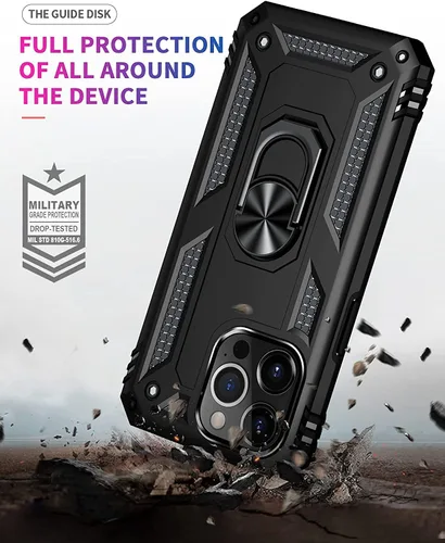 Vista 7 de STARSHOP Funda compatible con iPhone 12 Pro Max, con protector de pantalla de vidrio templado incluido: doble capa de grado militar, a prueba