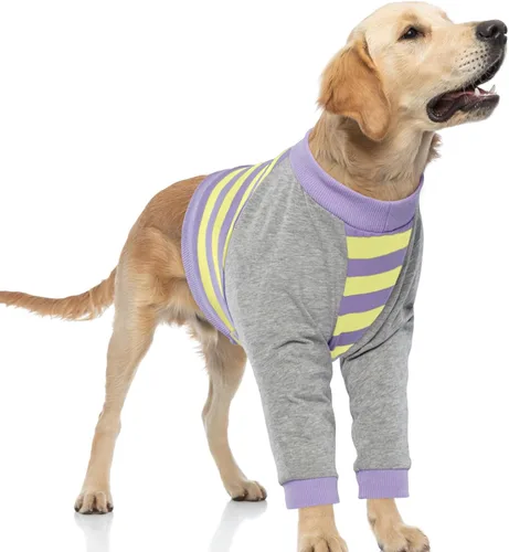 Vista 24 de FUAMEY Manga de recuperación para perros con protector de codo, camisa para perros para dejar de lamer las articulaciones, traje de manga larga