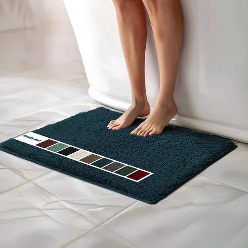 Vista 10 de Muddy Mat Alfombras de Baño de Chenilla de Microfibra de Secado Rápido Antideslizantes Lavables, Extra Gruesas, Suaves y Altamente Absorbentes Gris