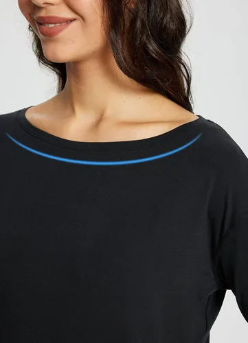 Vista 2 de BALEAF Camisetas de entrenamiento de manga larga para mujer, ajuste holgado, secado rápido, atlético, suave
