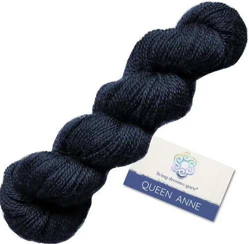 Vista 9 de Living Dreams Queen Anne LACE - Ovillo de lana 100% suave y lujosamente suave, color azul Arándano