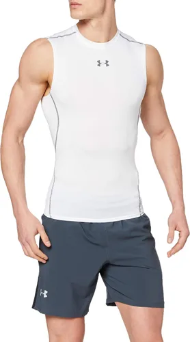 Vista 27 de Under Armour - Camiseta de compresión HeatGear sin mangas para hombre Negro (001)/Blanco