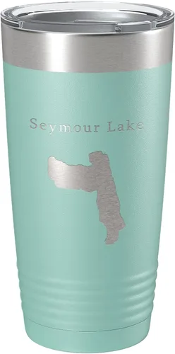 Vista 19 de Seymour Lake Map Tumbler Travel Mug Insulated Laser Engraved Coffee Cup Vermont 20 oz Black