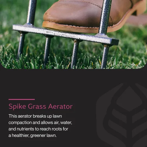Vista 2 de Lewis Lifetime Tools M-7 C Aireador con puntas, 1 Long-Handled Aerator, Powder-Coated Steel Construction, Cushioned Handles, Easy to Use Lawn Care