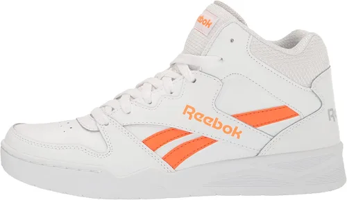 Vista 8 de Reebok Bb4500 Hi High Top Tenis de baloncesto para hombre, BlancoNaranja Smash Gris Puro