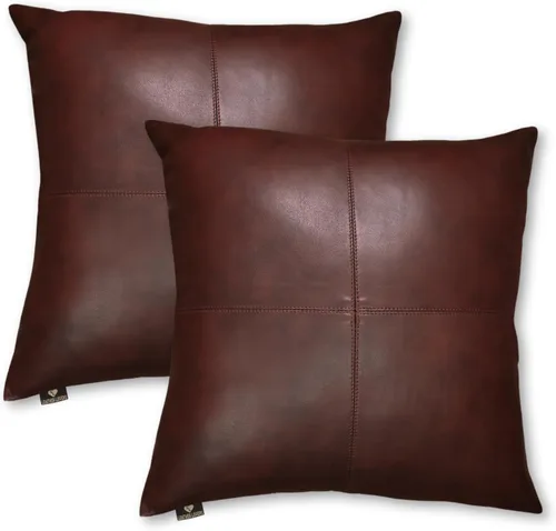 Vista 85 de Funda de almohada de cuero de cordero 100% cuero de cordero – Funda de cojín para sofá – Fundas decorativas para sala de estar y dormitorio, cuero