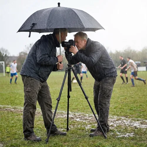 Vista 5 de DSLR cámara sin espejo de la zapata caliente paraguas lluvia cubierta protector parasol (negro)