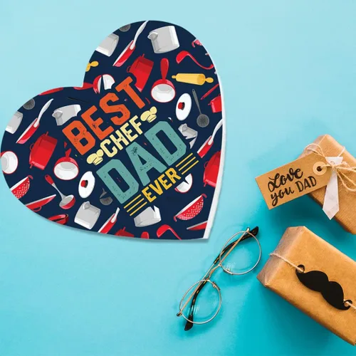 Vista 2 de Andaz Press Caja de regalo de cumpleaños en forma de corazón para papá con tapa, caja de corazón para el mejor chef para dulces, dulces, chocolates