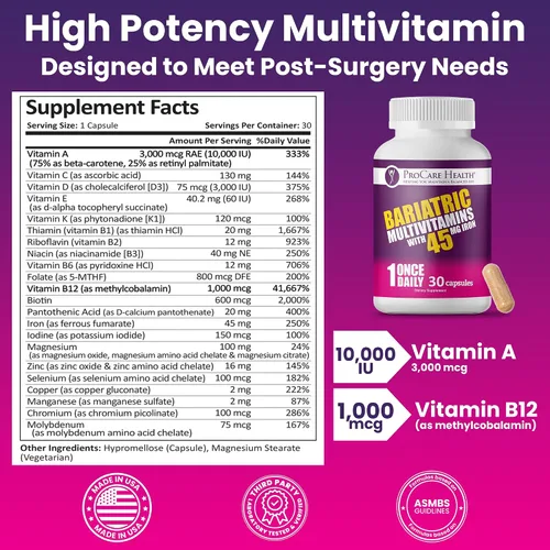 Vista 3 de Once Daily Bariatric Multivitamin Cápsula 45 mg de hierro 30