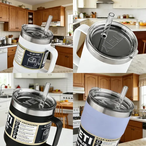 Vista 9 de ALINK Pajitas reutilizables para vaso Yeti Rambler de 25 onzas y 26 onzas, popotes transparentes de repuesto de plástico duro Tritan de 8.77