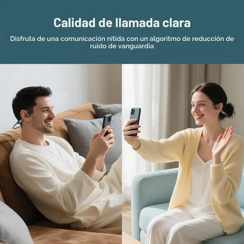 Vista 7 de Auriculares de conducción ósea, auriculares de oído abierto, inalámbricos Bluetooth con micrófono, sonido superior, 10 horas de reproducción, ajuste