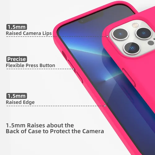Vista 4 de Compatible con iPhone 13 Pro Max 6.7 pulgadas, [a prueba de golpes] [antiarañazos] Funda delgada de silicona líquida protectora de gel de goma