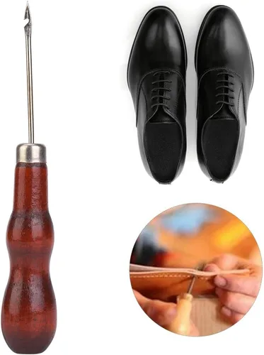 Vista 4 de Juego de 5 ganchos de ganchillo con mango de madera, agujas de tejer ergonómicas para manos artríticas, ganchos de ganchillo de metal