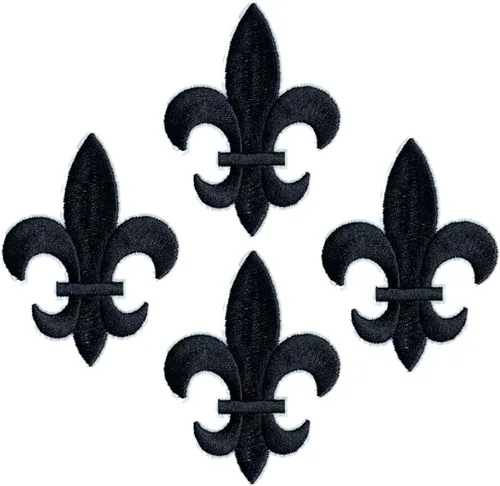 Vista 8 de 10 parches bordados de Mardi Gras Fleur De Lis, color morado, verde y dorado, parches de transferencia cosidos para ropa, sombreros, zapatos, jeans