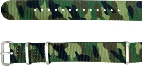 Vista 3 de Correa de reloj de nailon de 0.709 in, 0.787 in, 0.866 in, estilo militar G10, camuflaje, elige hardware
