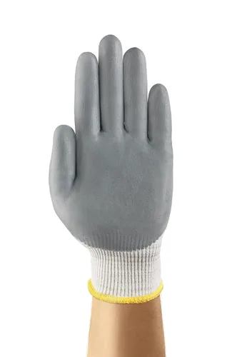 Vista 2 de HYFLEX 11-100 guantes de nailon recubiertos de nitrilo de espuma resistentes a cortes con compatibilidad con pantalla táctil para automóvil