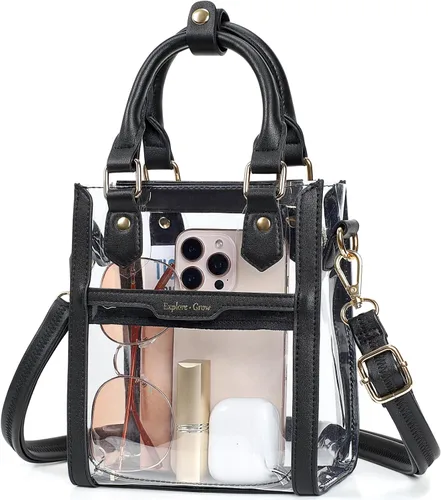 Vista 10 de PACKISM Clear Purse for Stadium Events - Clear Concert Bag for Women Negro