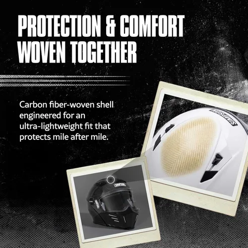 Vista 4 de Simpson Mod Bandit Modular Motorcycle Helmet - DOT & ECE Certified - Flip Front, Comms Ready, Internal Sun Shield and External Clear Face Shield
