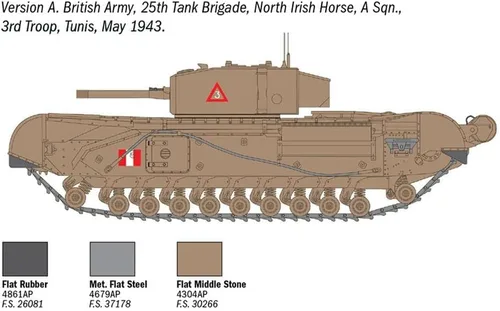 Vista 4 de Italeri 7083S 1:72 Brit. Churchill Mk. III Kit de construcción de modelos de pie, manualidades, pasatiempos, pegado, kit de plástico, multicolor