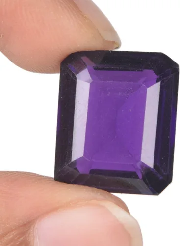 Vista 2 de GEMHUB Tamaño colgante Amatista violeta 19.50 Ct Amatista translúcida Corte Esmeralda Violeta Amatista Piedra preciosa, Gema, Amatista violeta