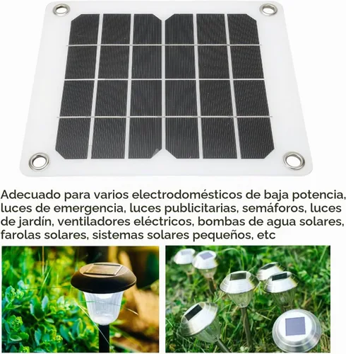 Vista 2 de Kit de panel solar de 5 V y 20 W para teléfono, panel solar portátil con puerto de salida USB para cargadores solares, mini generadores, bancos