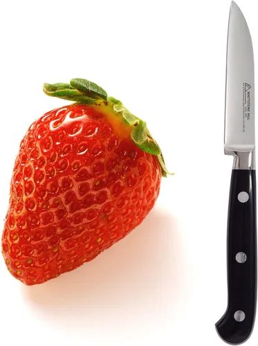 Vista 4 de MATTSTONE HILL - Cuchillo de cocina pequeño de 3.15 pulgadas, cuchillo de pelar, acero alemán, mango de triple remache