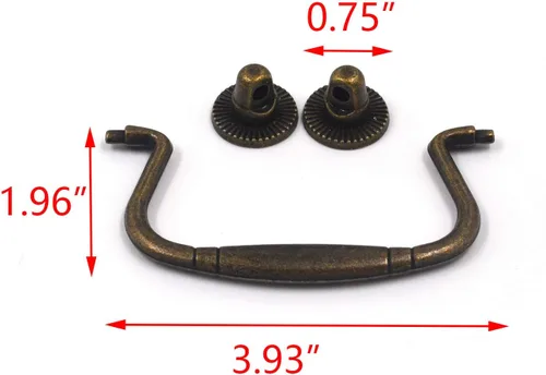 Vista 8 de 5 tiradores de fianza antiguos para cajón, perillas decorativas de agujero de 3 pulgadas, manijas de aleación de zinc, accesorios para aparador