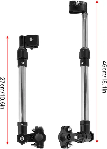Vista 7 de Tiiyee Soporte de paraguas de bicicleta ajustable de 360 ° al aire libre retráctil de acero inoxidable para bicicleta, soporte de barra, soporte