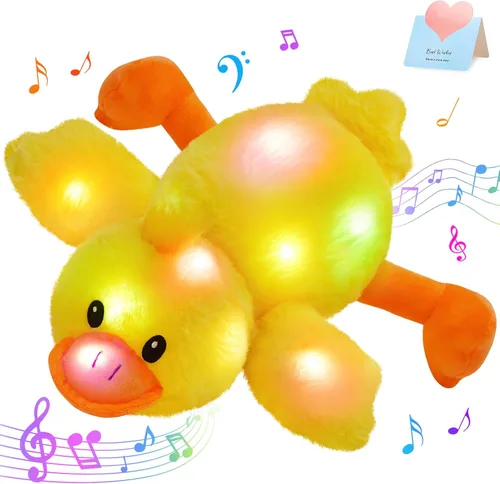 Vista 17 de Glow Guards - Cachorro de peluche azul, de 15 pulgadas, musical, suave, con luces ledes nocturnas, para Navidad, Día del Niño y cumpleaños.