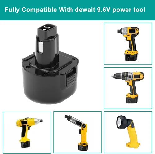Vista 3 de CREABEST Paquete de 2 baterías de repuesto 9.6V 4000mAh Ni-MH para Dewalt Dw9061 DW926 DC750KA DW955K DW955 DW926K-2 DW926K DW902 DW050 DE9062
