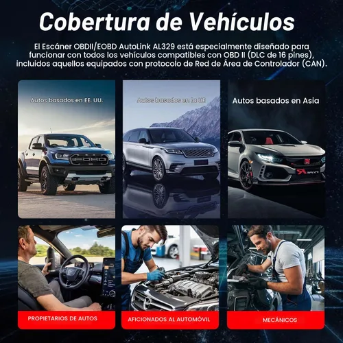 Vista 6 de Autel Escáner OBD2 AL329, AutoLink AL319 actualizado, VIN automático, lector de código de luz de comprobación del motor, reinicio MIL, preparación