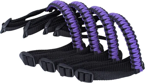 Vista 22 de BubbasGarageTv - Asas de Agarre de Paracord para Jeep Wrangler/Gladiator CJ YJ TJ JK JL JT (Verde Lima)