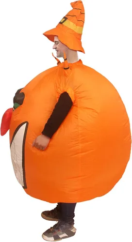 Vista 3 de VURPOKSI Inflatable Pumpkin Costume Funny Air Blow Up Costumes Jumpsuit Fancy Dress Cosplay for Halloween Christmas