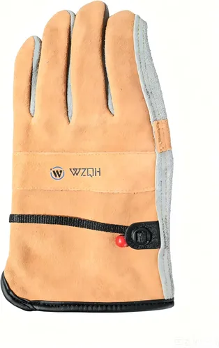 Vista 9 de Guantes de trabajo de cuero WZQH para hombres o mujeres. Guante XS para jardinería, soldadura Tig/Mig, construcción, motosierra, granja, rancho