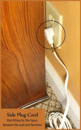 Vista 4 de Royal Designs - Cable de extensión de enchufe plano para interiores y exteriores, 6 pies de largo, blanco, cable de conexión a tierra de 6 clavijas