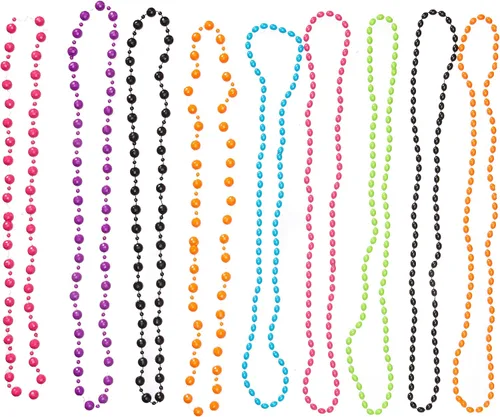 Vista 3 de Amscan Cuentas de plástico retro para fiesta, 30 pulgadas, accesorio vibrante para disfraz, mejor accesorio de cabina de fotos y recuerdo de fiesta