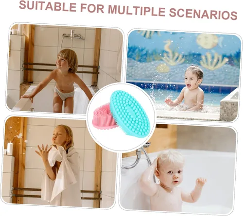 Vista 7 de 2 cepillos de baño de silicona de doble cara exfoliante suave para niños y niñas adultos para entrenamiento sensorial que promueve la unión