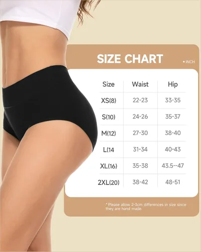 Vista 6 de PULIOU Ropa interior para mujer, paquete de 3, ropa interior elástica de algodón de cintura alta para mujer hipster posparto