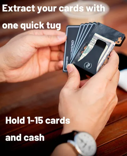 Vista 2 de Chosmoos - Cartera minimalista para hombre con clip para dinero, ligera y delgada