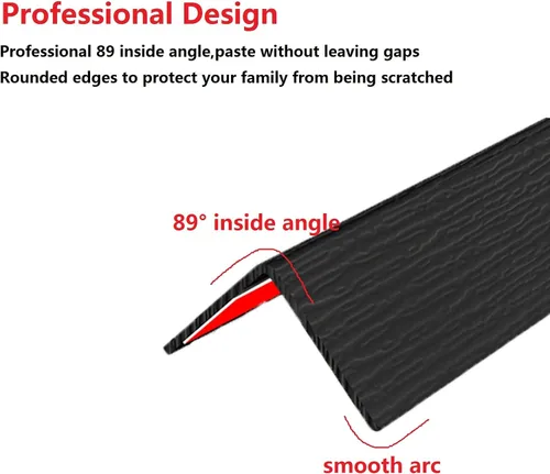 Vista 3 de Protector de esquina de pared, protectores de esquina autoadhesivos, 1.58 pulgadas de ancho x 35.4 pulgadas de largo, PVC grueso para pared