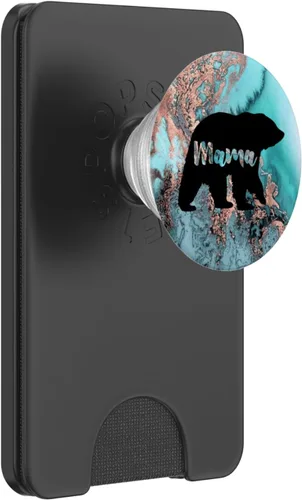 Vista 7 de Teal Rose Mama Bear Watercolor PopSockets - Agarre y soporte para teléfonos y tabletas