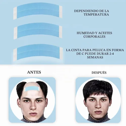 Vista 3 de Goiple 40 piezas de cinta para pelucas, adhesivo impermeable de doble cara para pelucas de encaje, tiras de cinta para peluca frontal de encaje