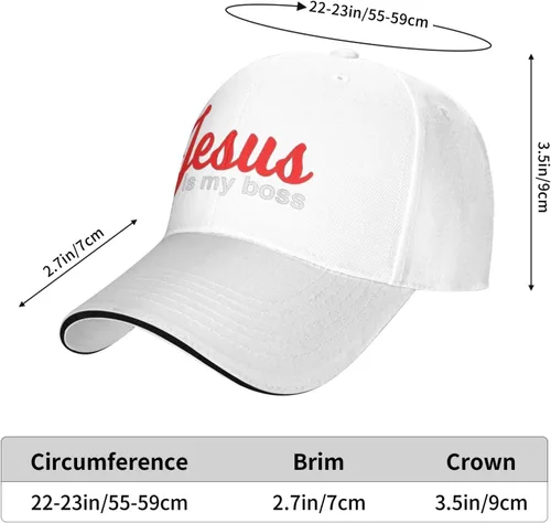 Vista 3 de Sombrero de Christ Christian Jesus is My Boss Christian God, sombrero de camionero para hombres y mujeres al aire libre sombrero Snapback