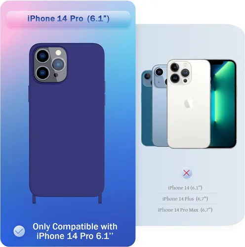 Vista 268 de Funda compatible con iPhone 8 Plus, iPhone 7 Plus/6 Plus/6S Plus con cordón, funda cruzada para iPhone con correa ajustable de silicona para iPhone