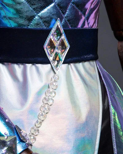 Vista 6 de miccostumes Traje de cuero para mujer, disfraz de cosplay con cinturón y accesorio para el cuello
