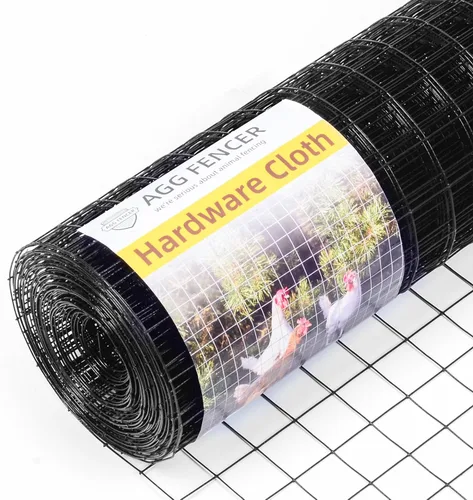 Vista 11 de Tela Metálica Negra de 8 pulgadas x 25 pies, Malla de Alambre de 1/2 pulgada 19Ga Recubierta de PVC y Vinilo, Rollo de Cercado de Alambre de Pollo